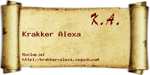 Krakker Alexa névjegykártya